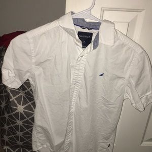 White nautica button down short sleeve